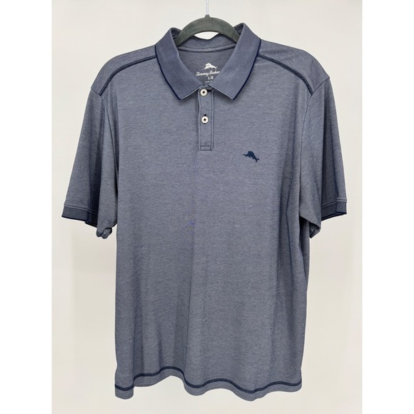 Tommy Bahama Other - Tommy Bahama Mens Large L Blue Polo Shirt‎ Short Sleeve Embroidered Logo